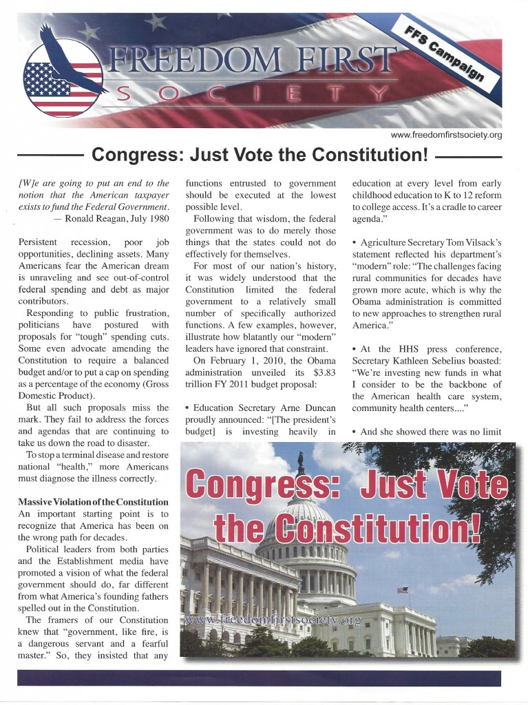 Congress: Just Vote the Constitution
